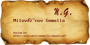 Milovánov Gemella névjegykártya